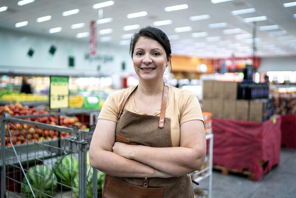 Portrait of a mature woman in the supermarket